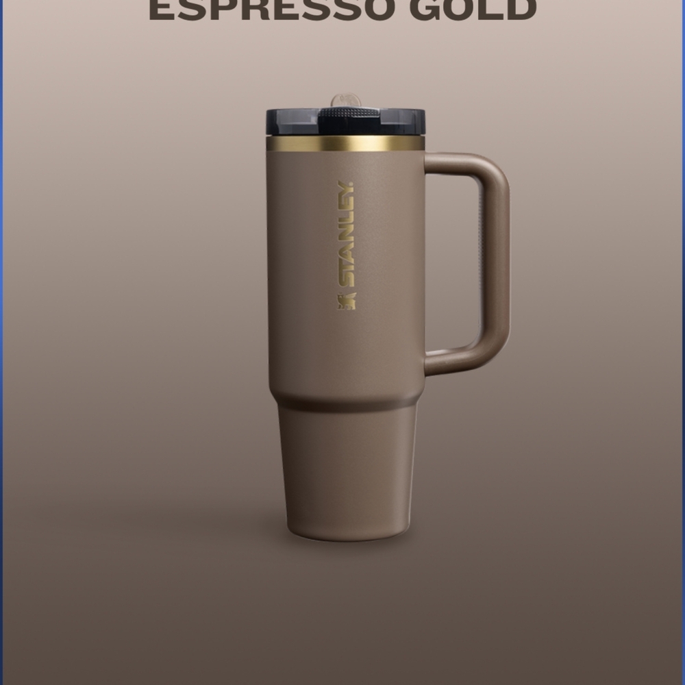 Stanley The Quencher Protour Flip Straw in Espresso Gold 30 Oz BNIB